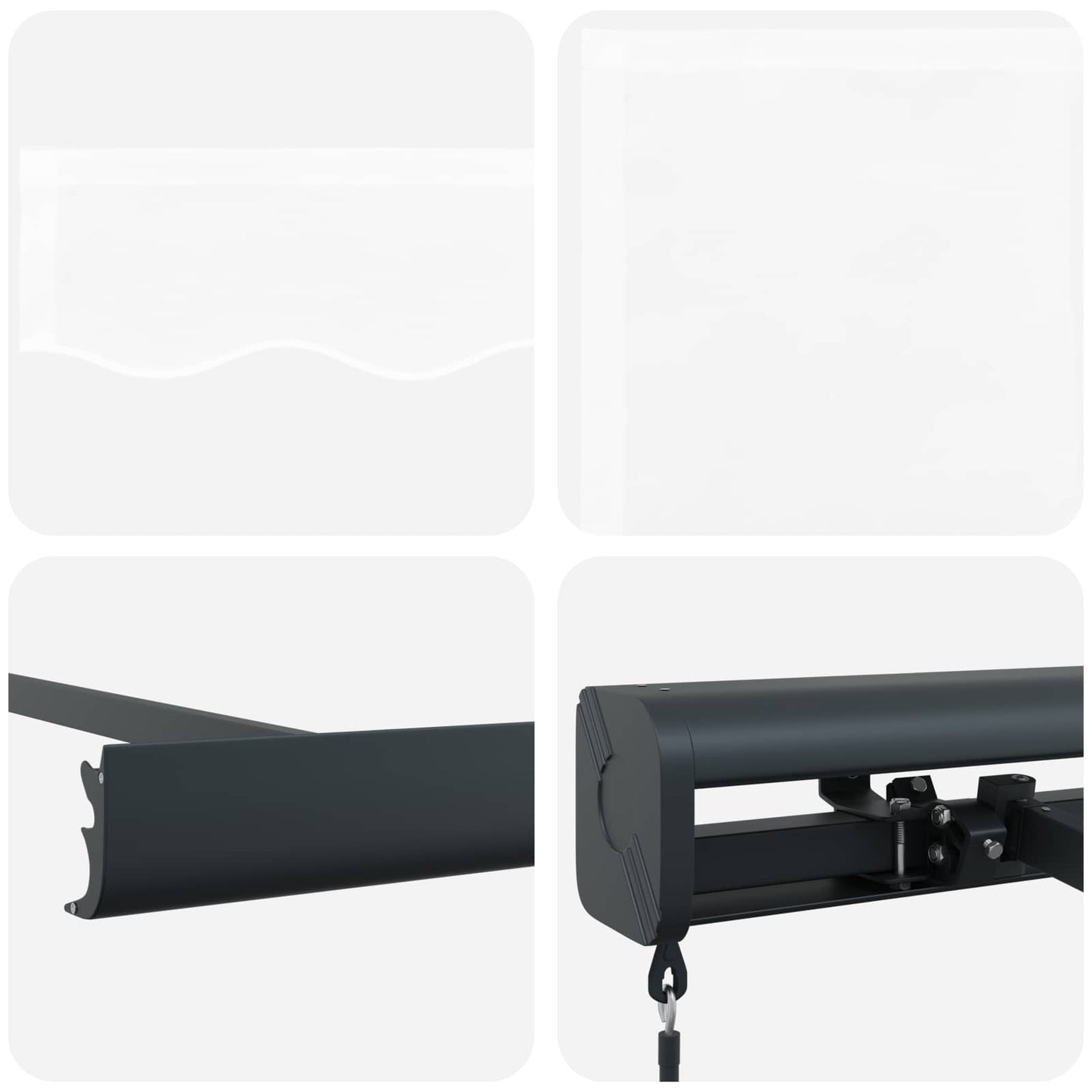 Einziehbare Markise Weiß 300 x 250 cm Stoff und Metall