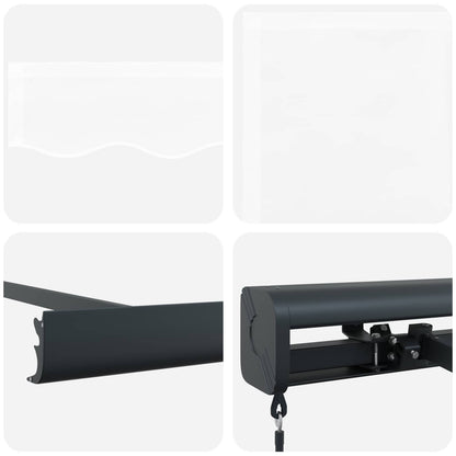 Einziehbare Markise Weiß 300 x 250 cm Stoff und Metall