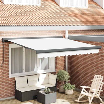 Einziehbare Markise Weiß 300 x 250 cm Stoff und Metall