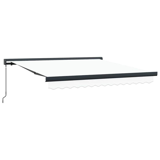 Einziehbare Markise Weiß 300 x 250 cm Stoff, Metall