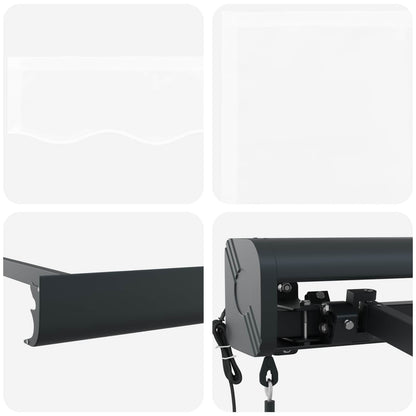 Einziehbare Markise Weiß 300 x 250 cm Stoff und Metall