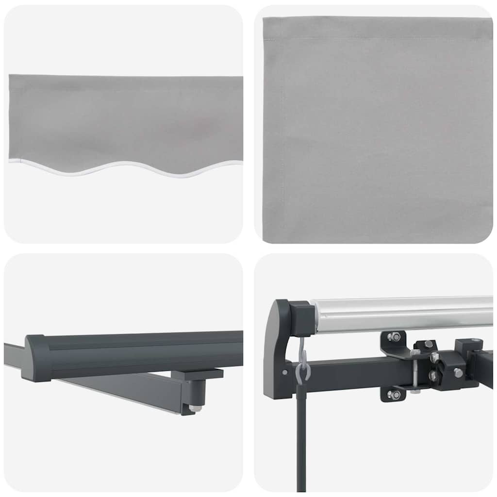 Einziehbare Markise Hellgrau 300 x 250 cm Stoff