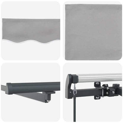Einziehbare Markise Hellgrau 300 x 250 cm Stoff