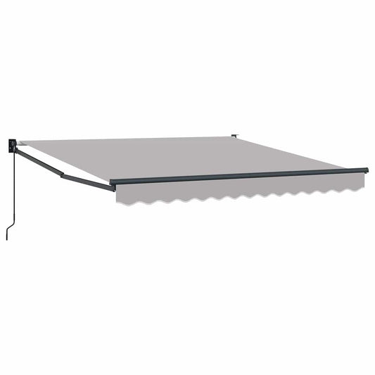 Markise Einziehbar Hellgrau 3 x 2,5 m Polyester und Metall