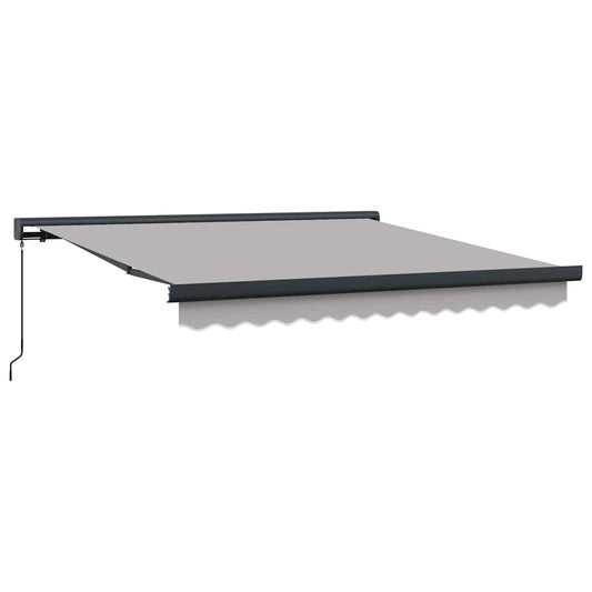 Einziehbare Markise Hellgrau 300 x 250 cm Stoff, Metall