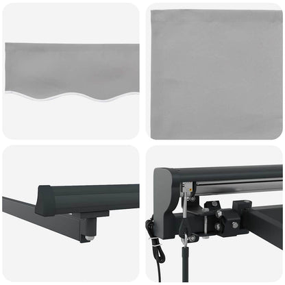 Einziehbare Markise Hellgrau 300x250 cm Stoff