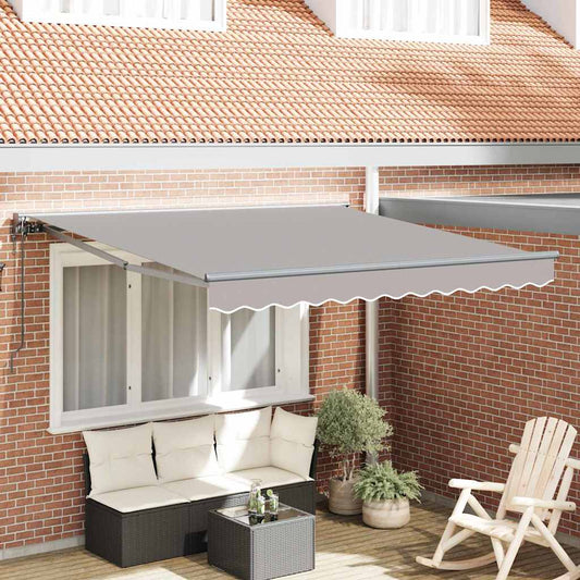 Einziehbare Markise Hellgrau 300x250 cm Stoff