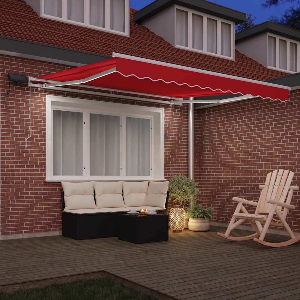 Einziehbare Markise mit Rot 300 x 250 cm Stoff