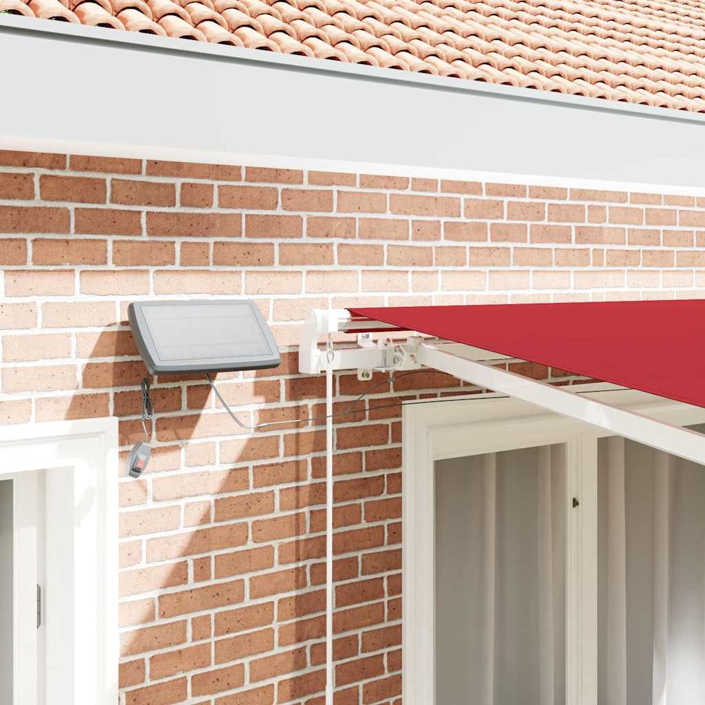 Einziehbare Markise mit Rot 300 x 250 cm Stoff