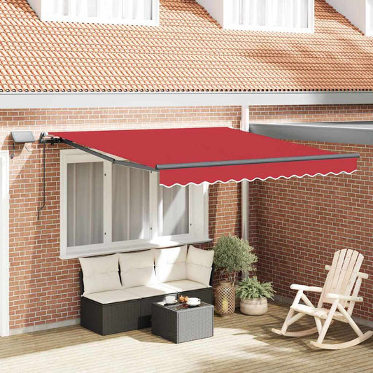 Einziehbare Markise Rot 300 x 250 cm Stoff