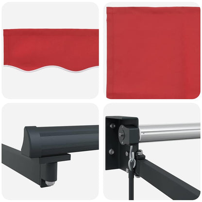Markise Rot 3 x 2,5 m Polyester und Metall