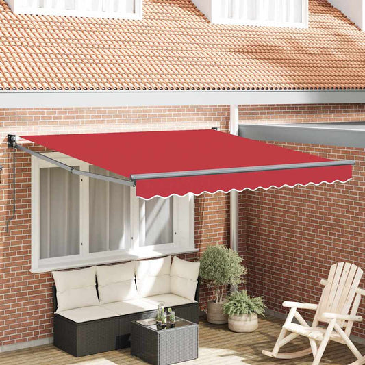 Markise Rot 3 x 2,5 m Polyester und Metall