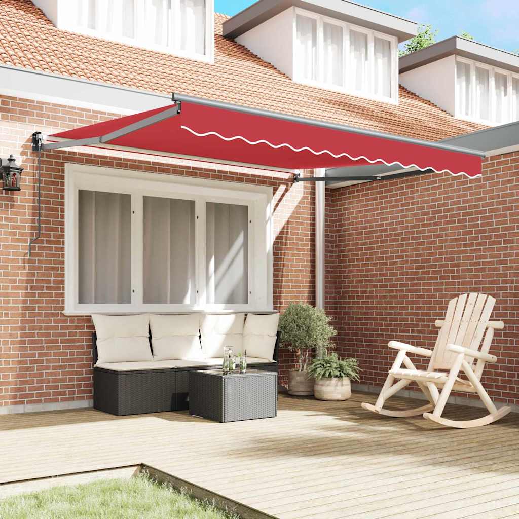 Markise Rot 3 x 2,5 m Polyester und Metall