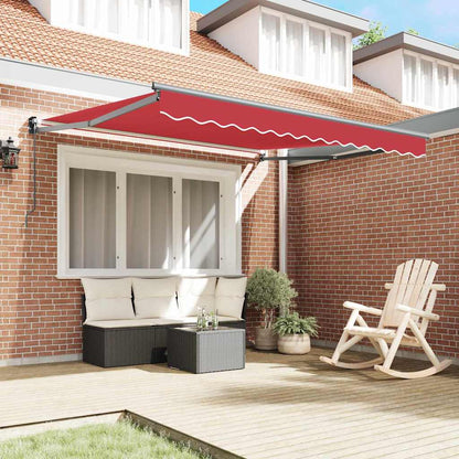 Markise Rot 3 x 2,5 m Polyester und Metall