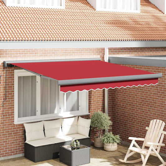 Einziehbare Markise Rot 300 x 250 cm Stoff, Metall