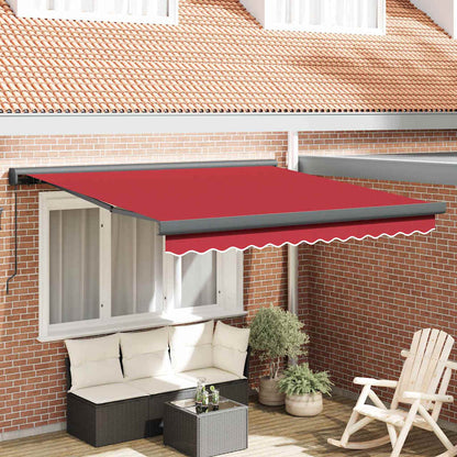 Einziehbare Markise Rot 300 x 250 cm Stoff und Metall