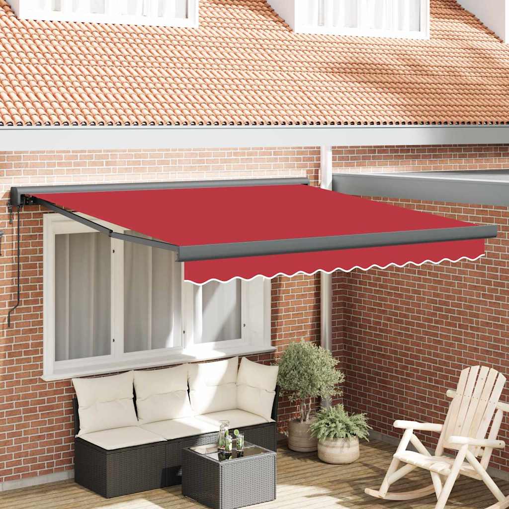 Einziehbare Markise Rot 300 x 250 cm Stoff, Metall