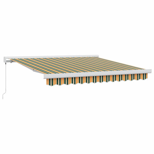 Einziehbare Markise Grün und Gelb 300 x 250 cm Stoff, Metall