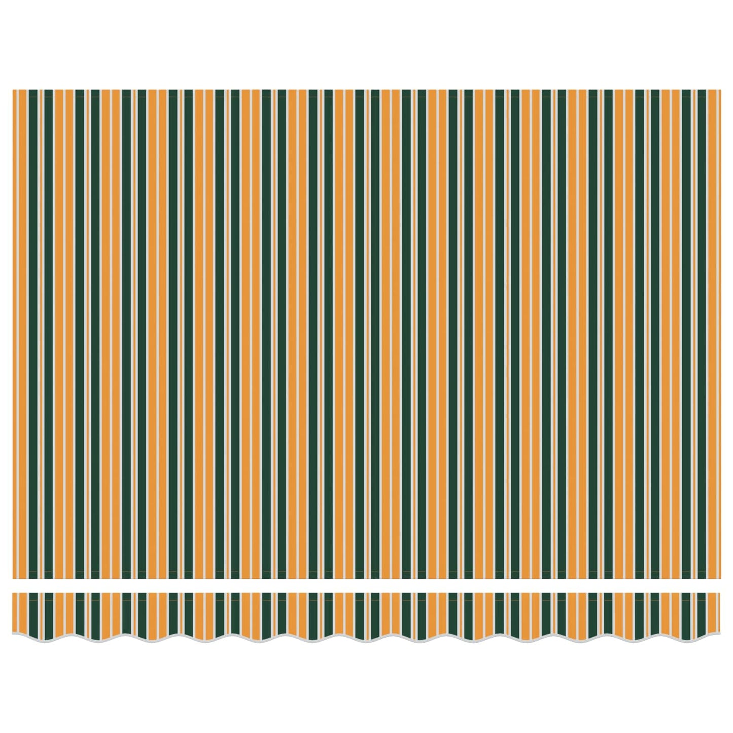 Einziehbare Markise Grün und Gelb 300 x 250 cm Stoff und Metall