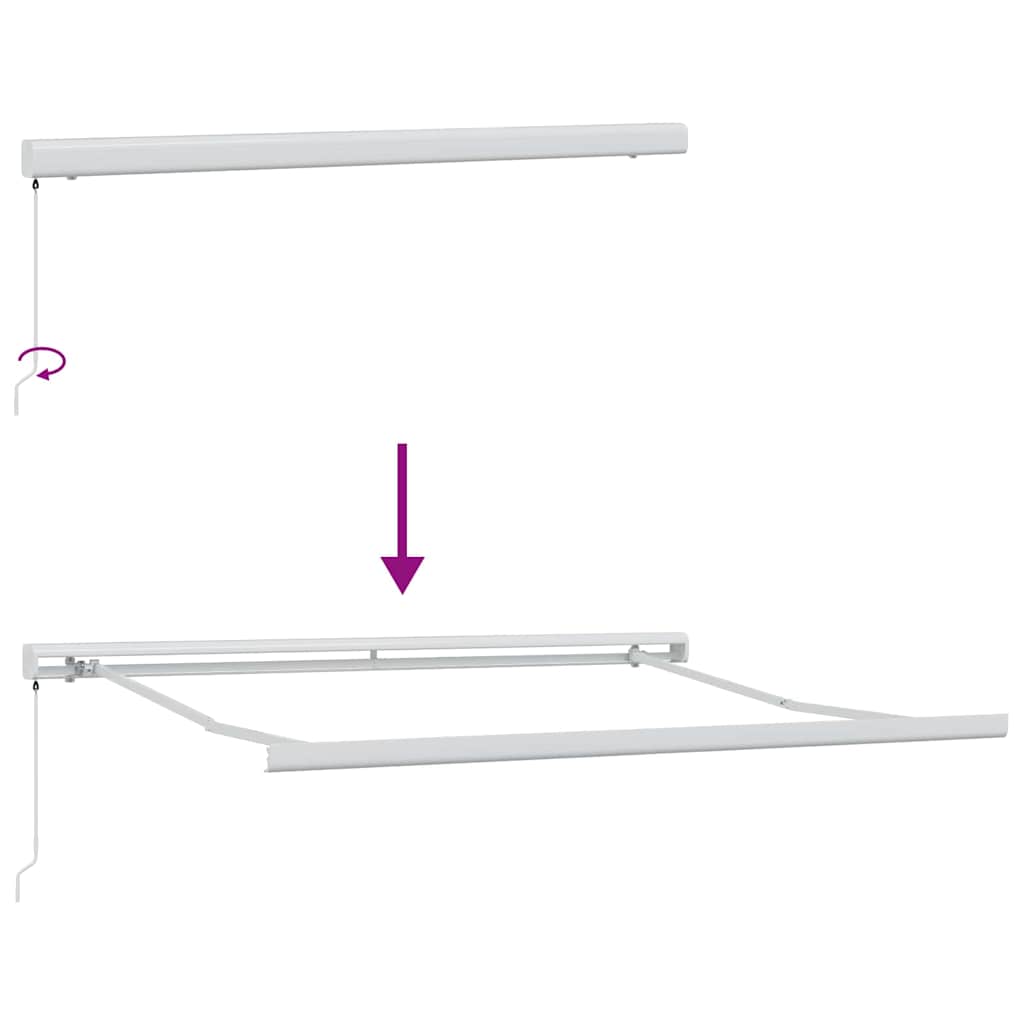 Einziehbare Markise Grün und Gelb 300 x 250 cm Stoff, Metall