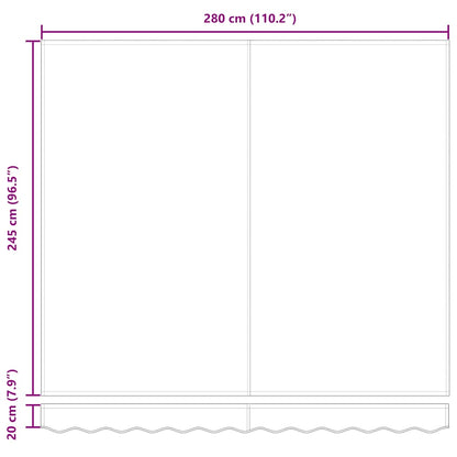 Einziehbare Markise Grün und Gelb 300 x 250 cm Stoff, Metall