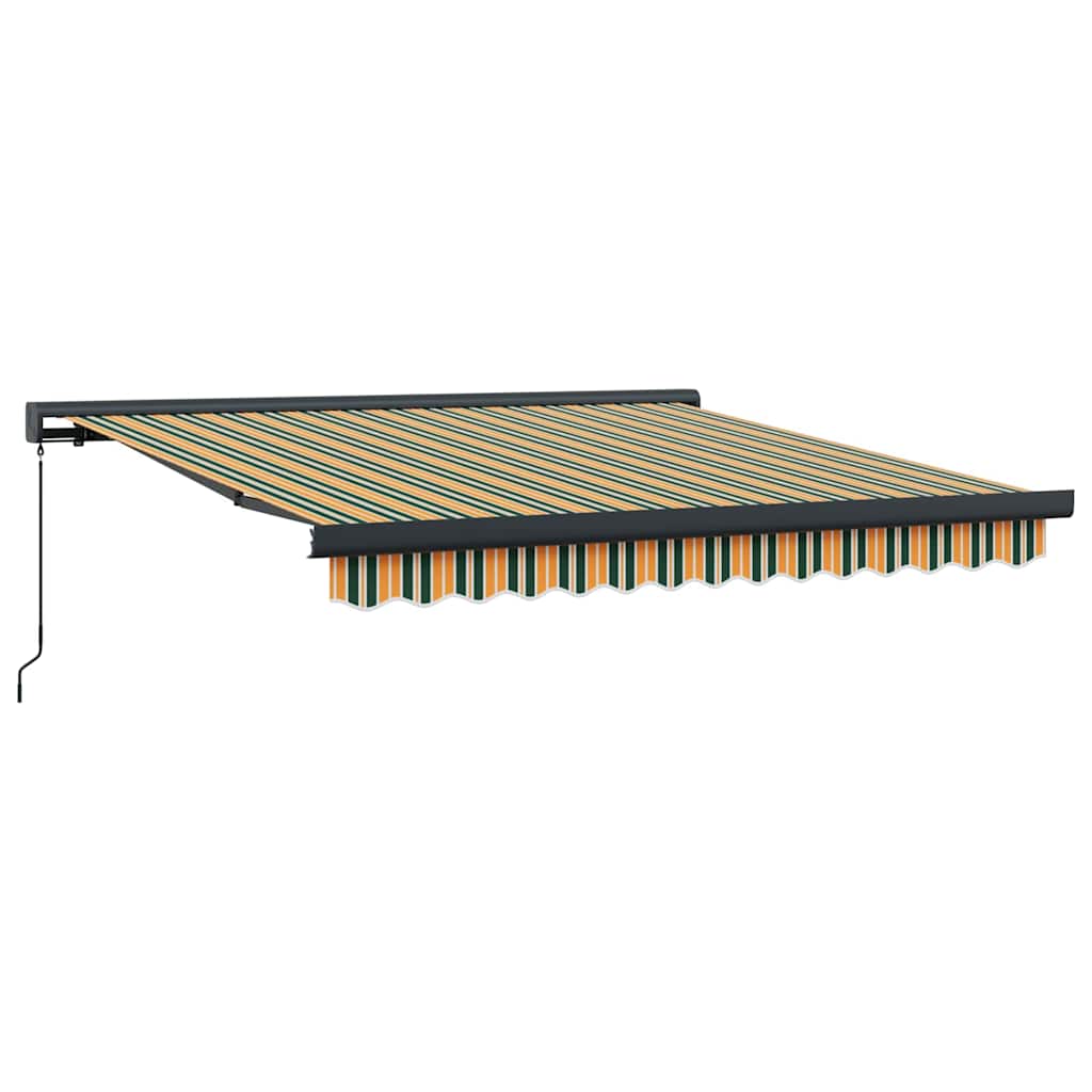Einziehbare Markise Grün, Gelb 300 x 250 cm Stoff, Metall