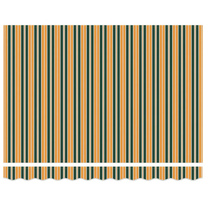 Einziehbare Markise Grün und Gelb 300 x 250 cm Stoff und Metall