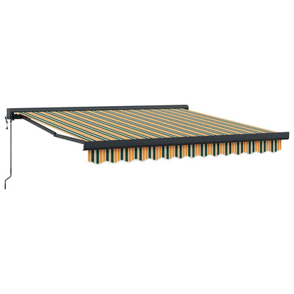 Einziehbare Markise Grün und Gelb 300 x 250 cm Stoff, Metall