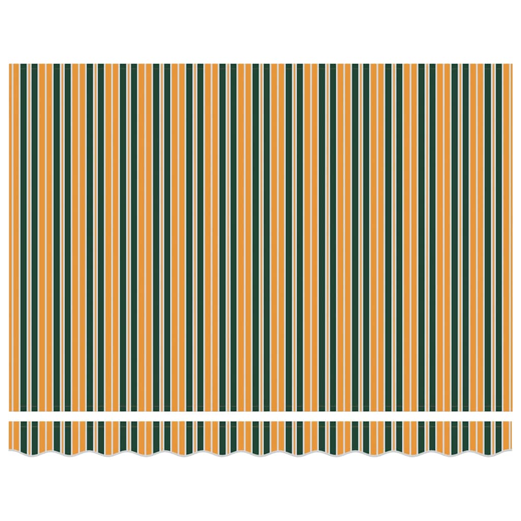 Einziehbare Markise Grün und Gelb 300 x 250 cm Stoff und Metall