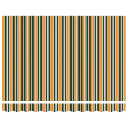 Einziehbare Markise Grün und Gelb 300 x 250 cm Stoff und Metall