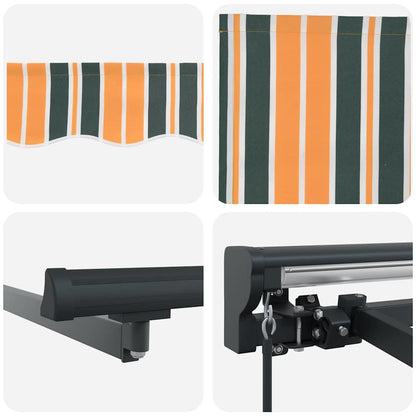 Einziehbare Markise Grün und Gelb 300x250 cm Stoff