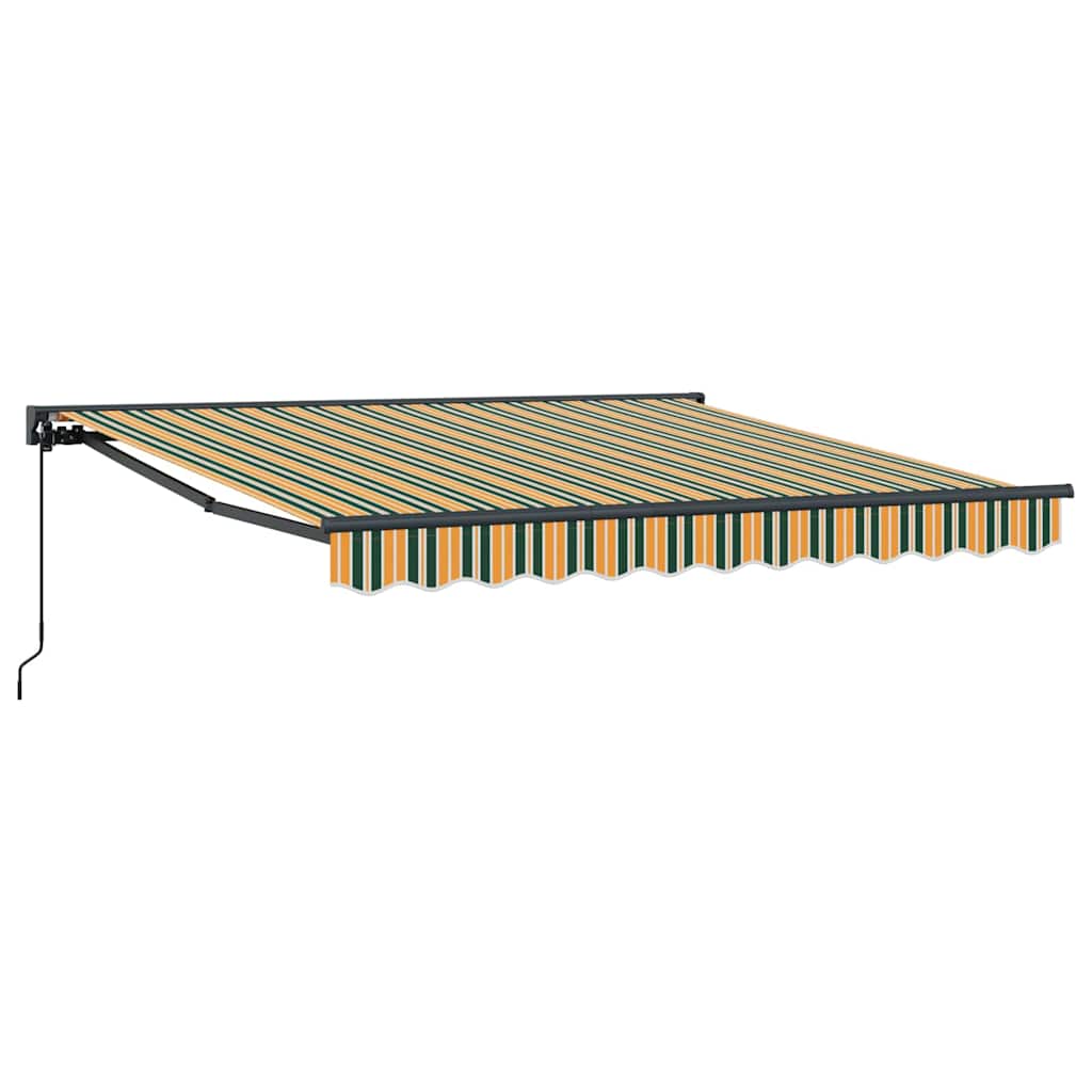 Einziehbare Markise Grün und Gelb 300x250 cm Stoff