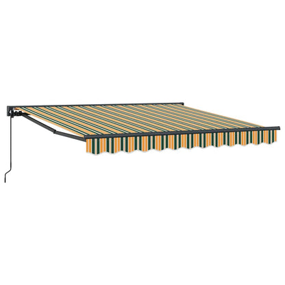 Einziehbare Markise Grün und Gelb 300x250 cm Stoff