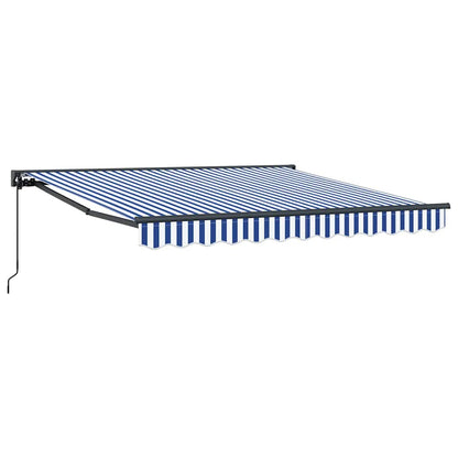 Einziehbare Markise Blau und Weiß 350x250 cm Stoff