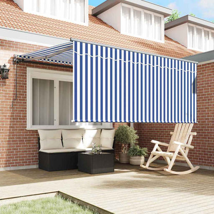 Einziehbare Markise Blau und Anthrazit 350 x 250 cm