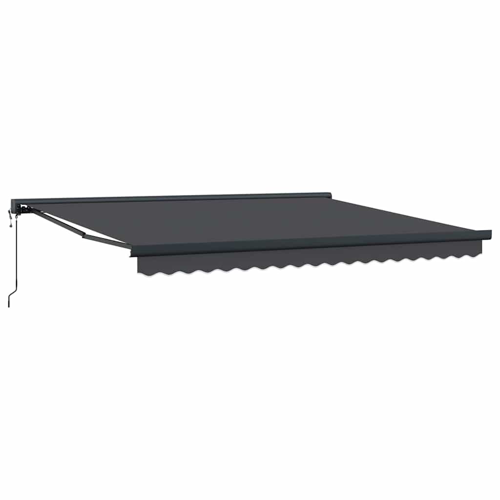 Einziehbare Markise Orange und Weiß 350 x 250 cm Stoff, Metall