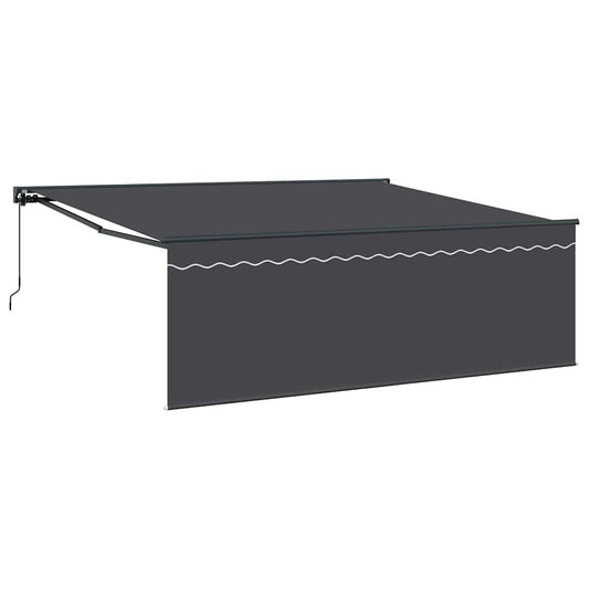 Einziehbare Markise Manuell Orange und Weiß 350x250 cm Stoff