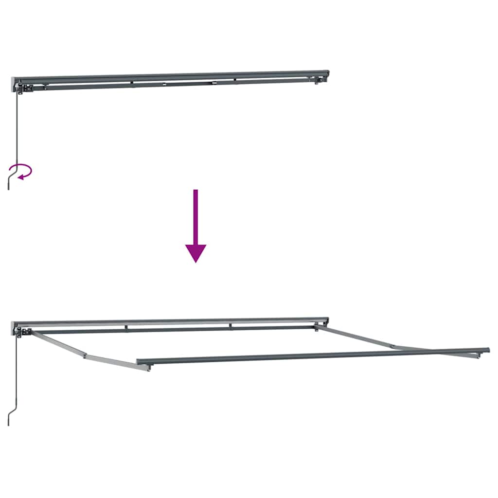 Einziehbare Markise Manuell Orange und Weiß 350x250 cm Stoff