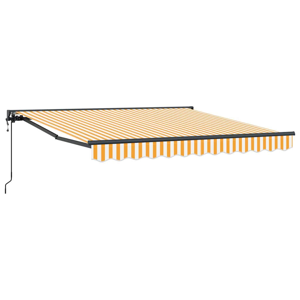 Einziehbare Markise Orange und Weiß 350x250 cm Stoff