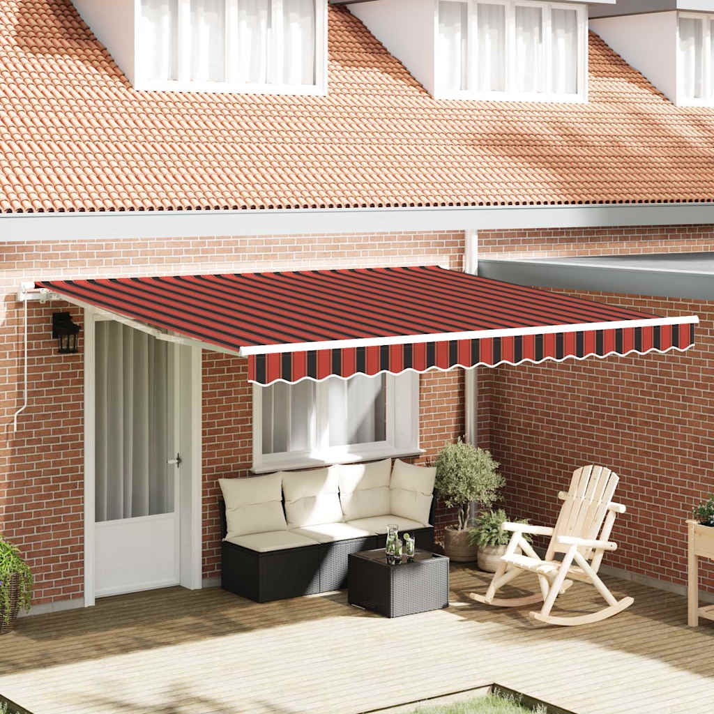 Einziehbare Markise Anthrazit 350 x 250 cm Stoff und Metall
