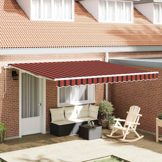 Einziehbare Markise Anthrazit 350 x 250 cm Stoff und Metall
