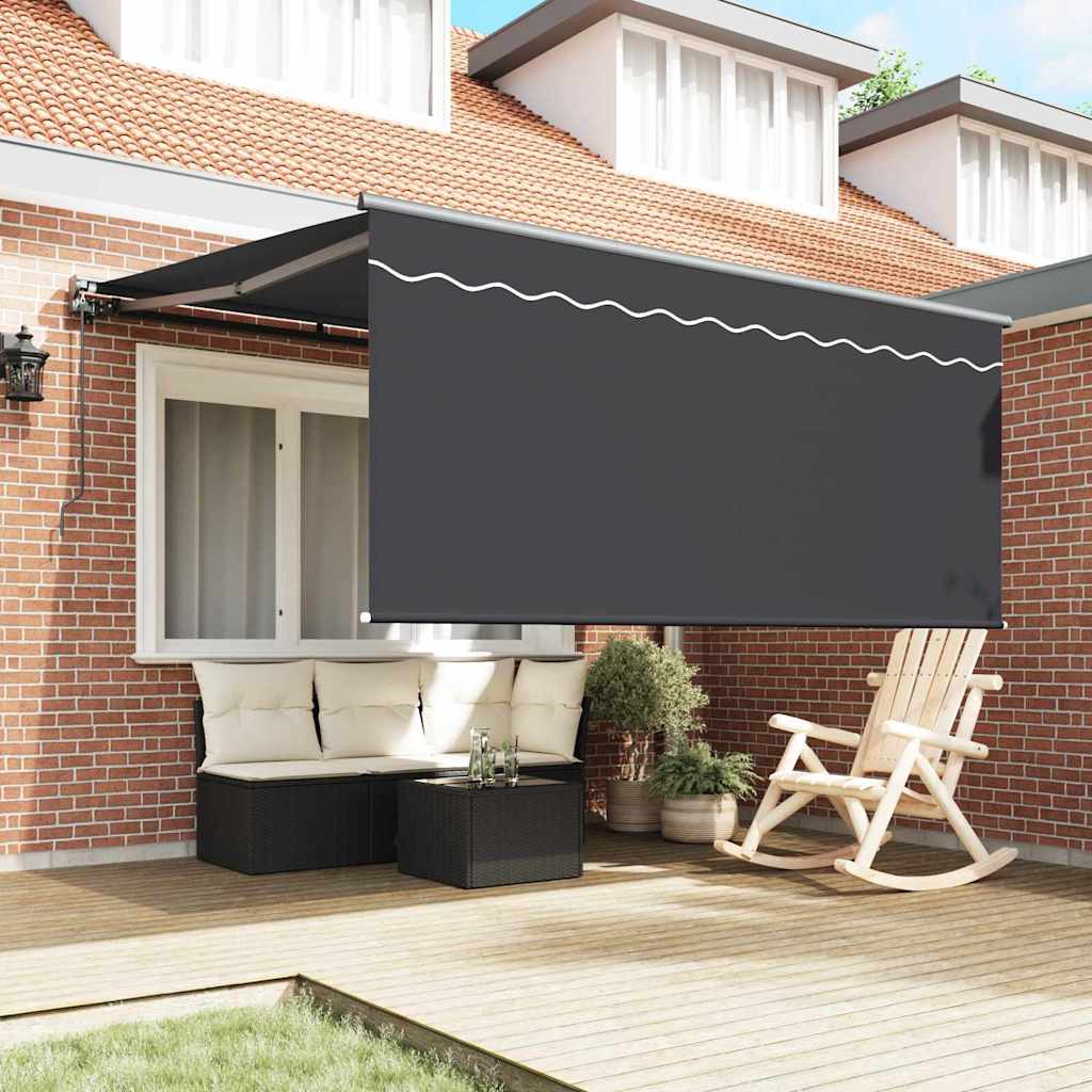 Einziehbare Markise Grau und Anthrazit 350 x 250 cm