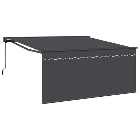 Einziehbare Markise Grau und Anthrazit 350 x 250 cm