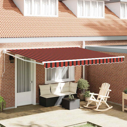 Markise Orange und Braun 3,5 x 2,5 m Polyester und Metall