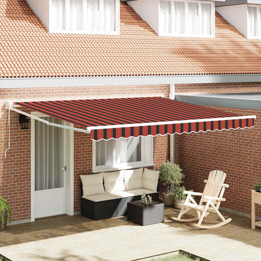 Markise Orange und Braun 3,5 x 2,5 m Polyester und Metall