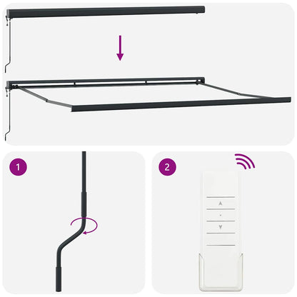 Einziehbare Markise Rot und schwarz 350 x 250 cm Stoff