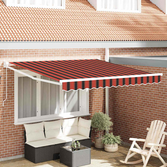 Markise Orange und Braun 3,5 x 2,5 m Polyester und Metall