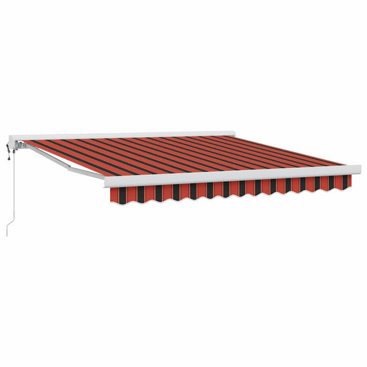 Einziehbare Markise Orange und Braun 350 x 250 cm Stoff, Metall