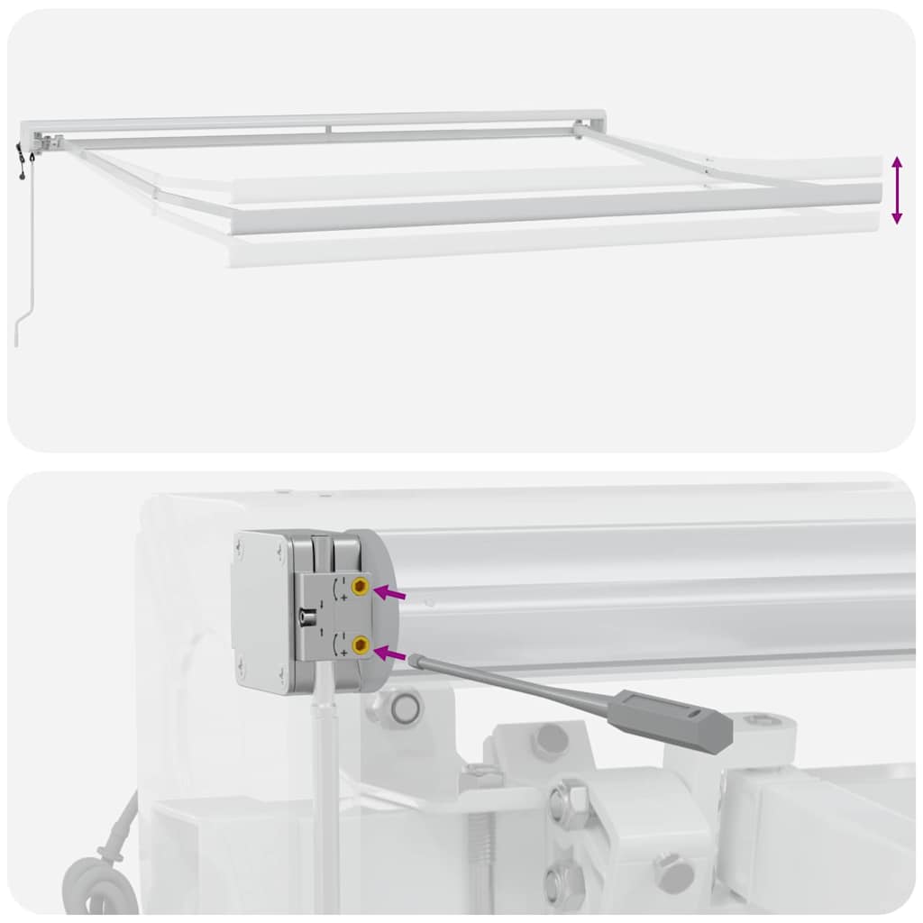 Einziehbare Markise Orange und Braun 350 x 250 cm Stoff, Metall