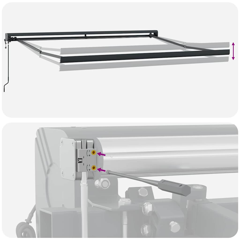 Einziehbare Markise Orange und Braun 350 x 250 cm Stoff, Metall